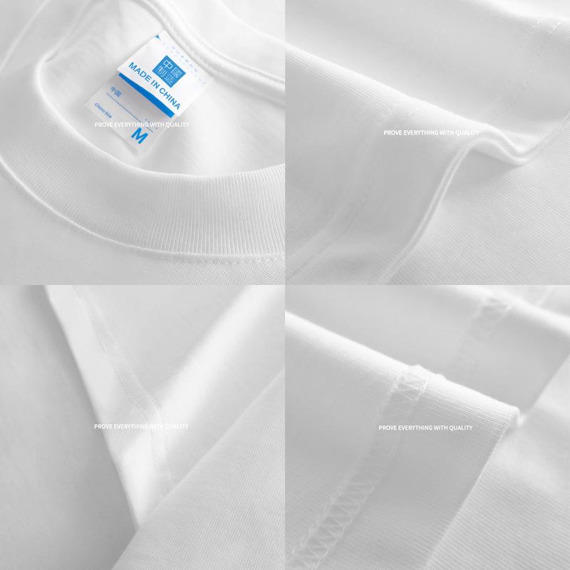 Men's Short Sleeve T-Shirt Summer Letter Print Casual Versatile Crew Neck Weight 200g