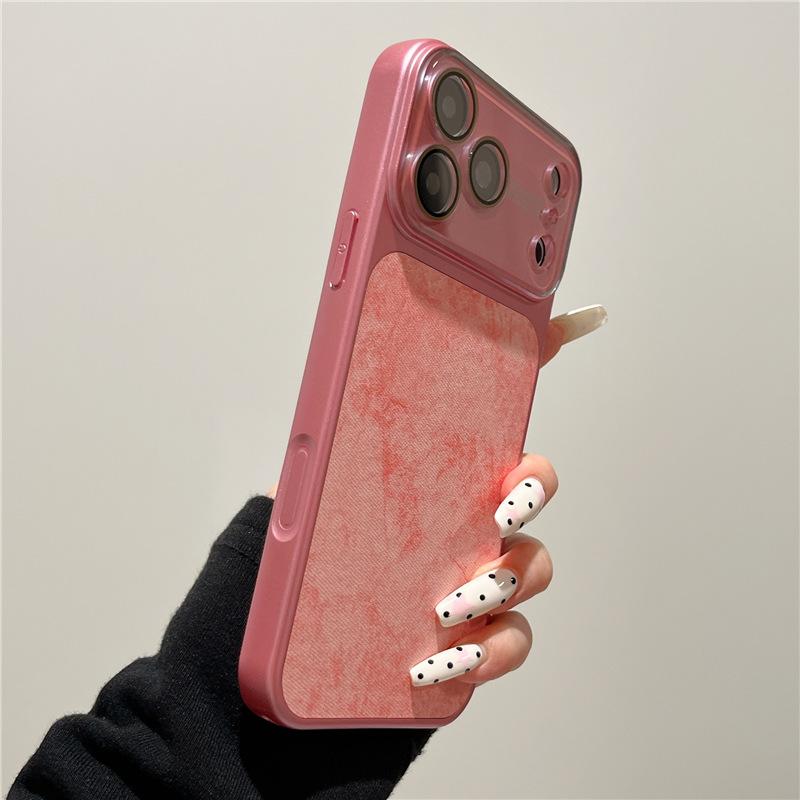 Applicable To iPhone17promax Apple 16 Mobile Phone Case Denim Pattern with Its Own Lens Film 14/15 Simple New Color