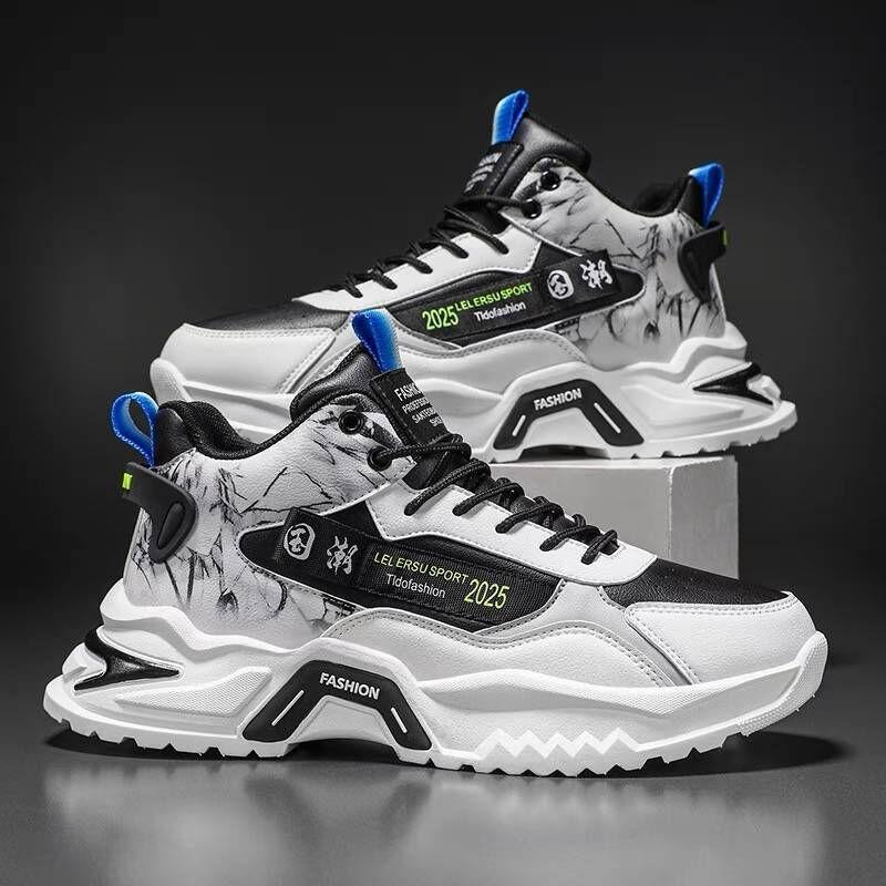Autumn new high-top sports shoes inner height increase casual running dad shoes