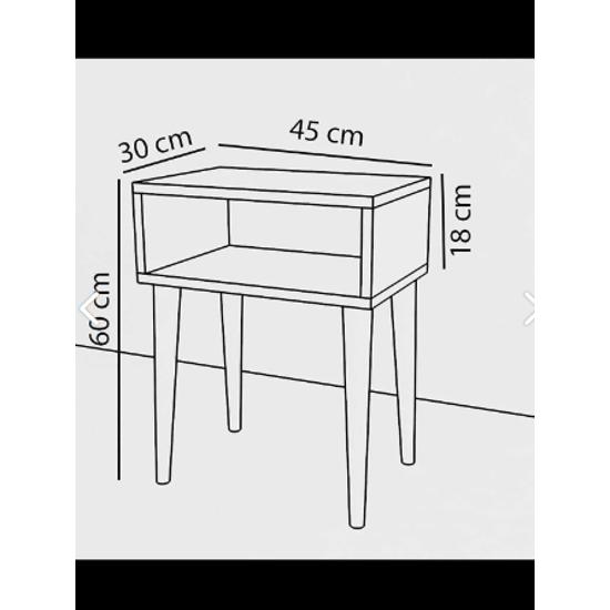 Retro Bedside Nightstand - White