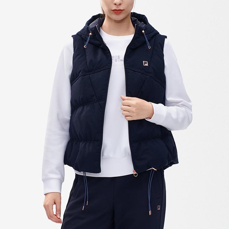Fila Athletics Down Vests Women's Royal Blue Hooded Non Detachable Moderate Other A11W241924F-NV