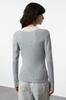 Women's Fashion Stylish Sweater Navy Blue High Collar Knitwear Sweater