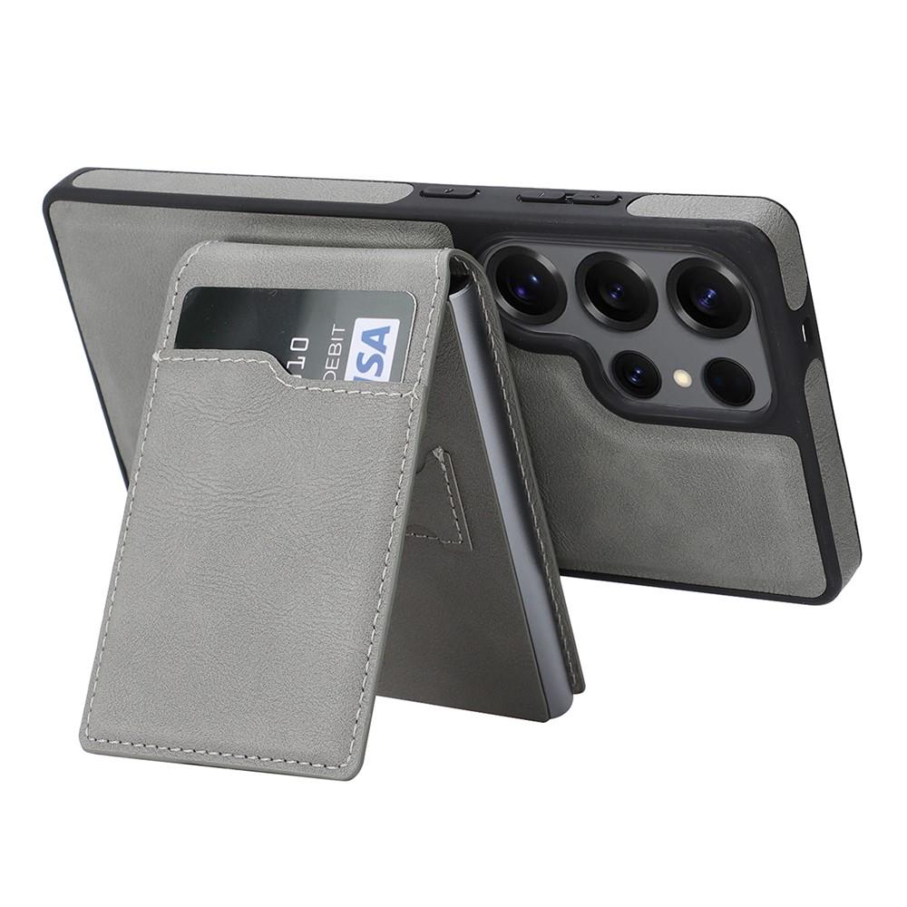 Case for Galaxy S26 Ultra - Leather/PU, Gray, With Stand