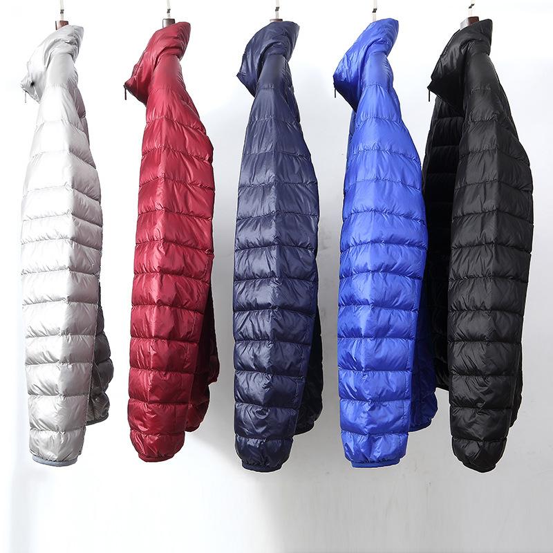 Autumn and winter new style thin down jacket men's stand collar figure-flattering short white down warm casual men's youth coat