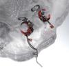 Red Moon Gem Asymmetric Earrings Personality Hip-Pop Gothic Dark Ear Pendants Tassel Chain Eardrop Far Buckle Jewelry Accessory