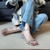 Silver beautiful high-heeled sandals women's summer rhinestone super fairy high-end thick heel with sandals