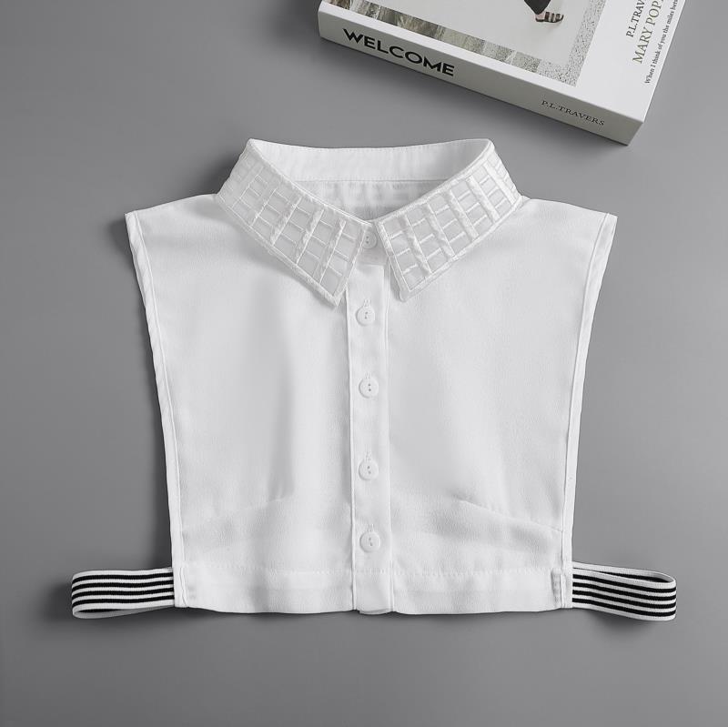 Women Embroidery Lace Detachable Lapel Fake Collar Shirt White Ruffles False Collar Woman Removable False Blouse Nep Kraagie