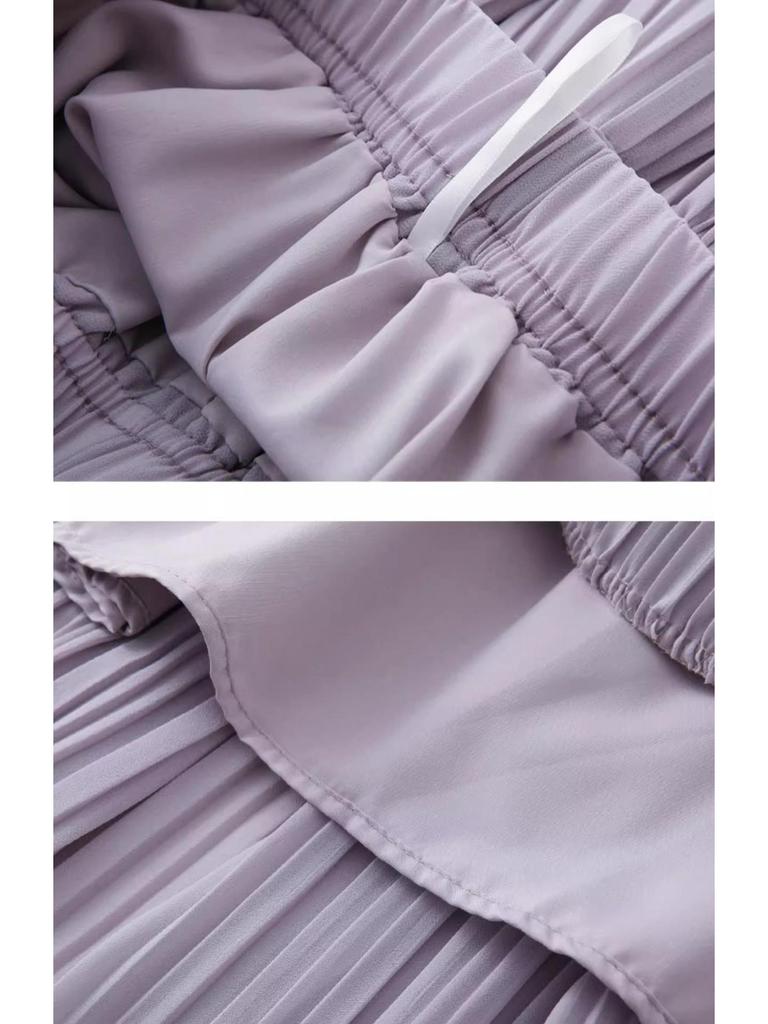 2025 Women's Summer Chiffon A-Line Midi Skirt - Slimming, Popular Style