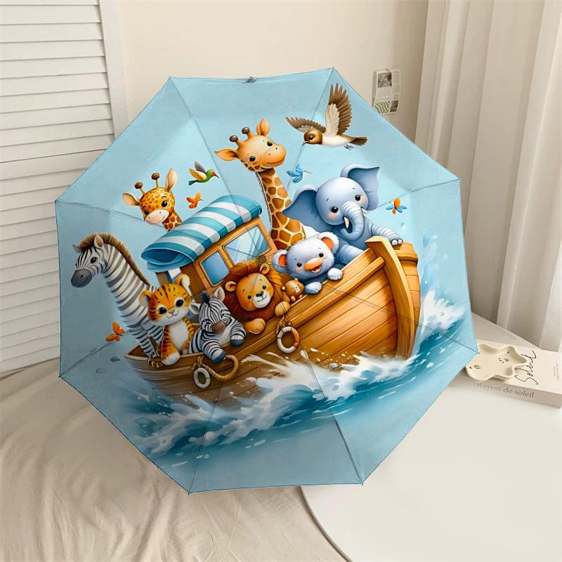 

1PC boat animalsAutomatic Open/Close Umbrella with Windproof, 8-Rib Sturdy Canopy, Durable Ribs, Fashionable Design1249A