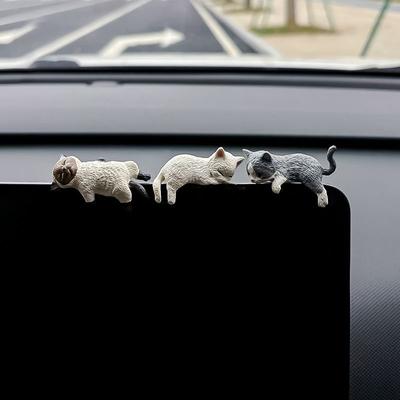 1/4Pcs Car Decoration Sleeping Cat Doll Kitty Creative Auto Ornaments Toys Cat Micro Landscape Model Cute Car Accessories Gifts