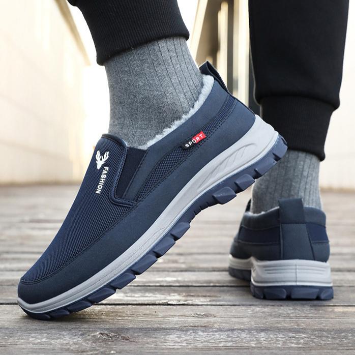 Cotton Shoes for Autumn and Winter Men Outdoor Wear One Foot Snow Boots Dad Shoes with Thick Fleece Old Beijing Lightweight Cotton Boots