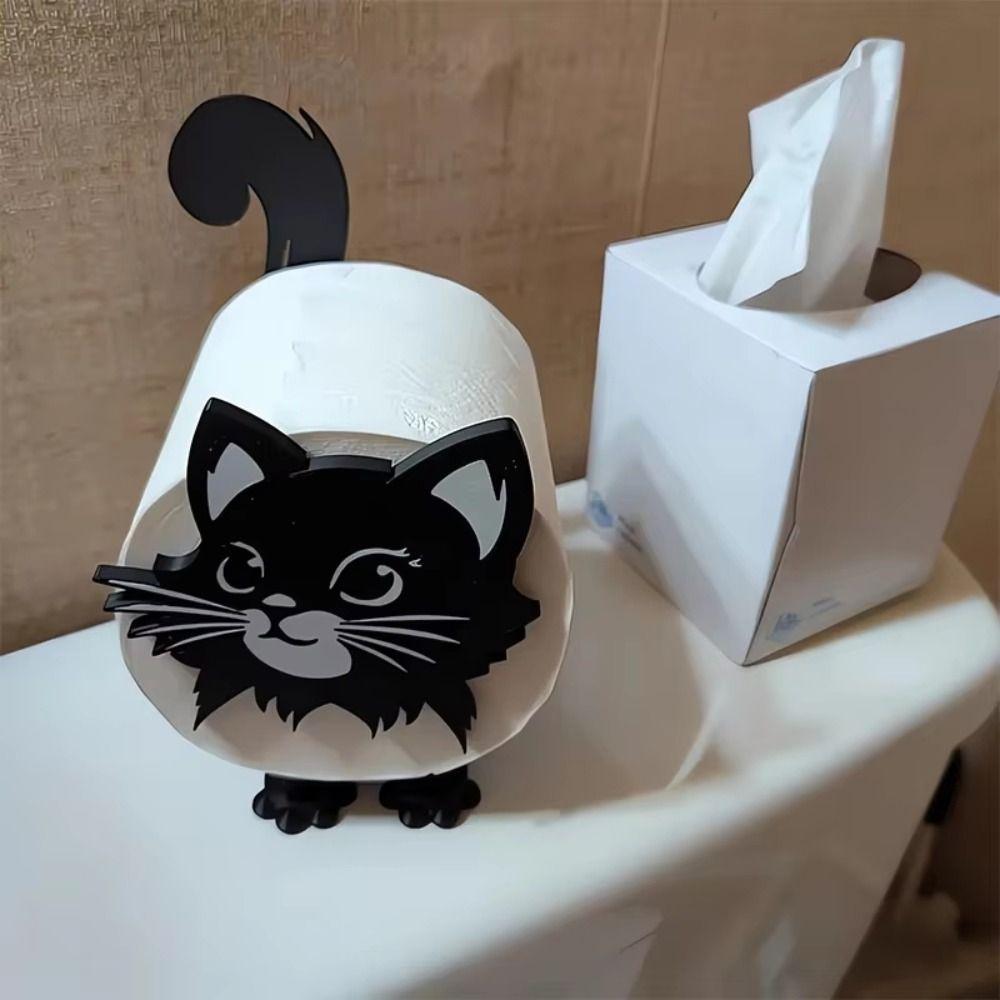 Decoration Roll Holder Cute Toilet Paper Stand Fun Cat Toilet Paper Holder  Tissue