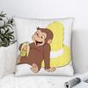 Cartoon Monkey CCuriouss Georges Pillow Cover Morden Pillow Case For Sofa Couch Bed Living Room Soft Cushion Cover Gift