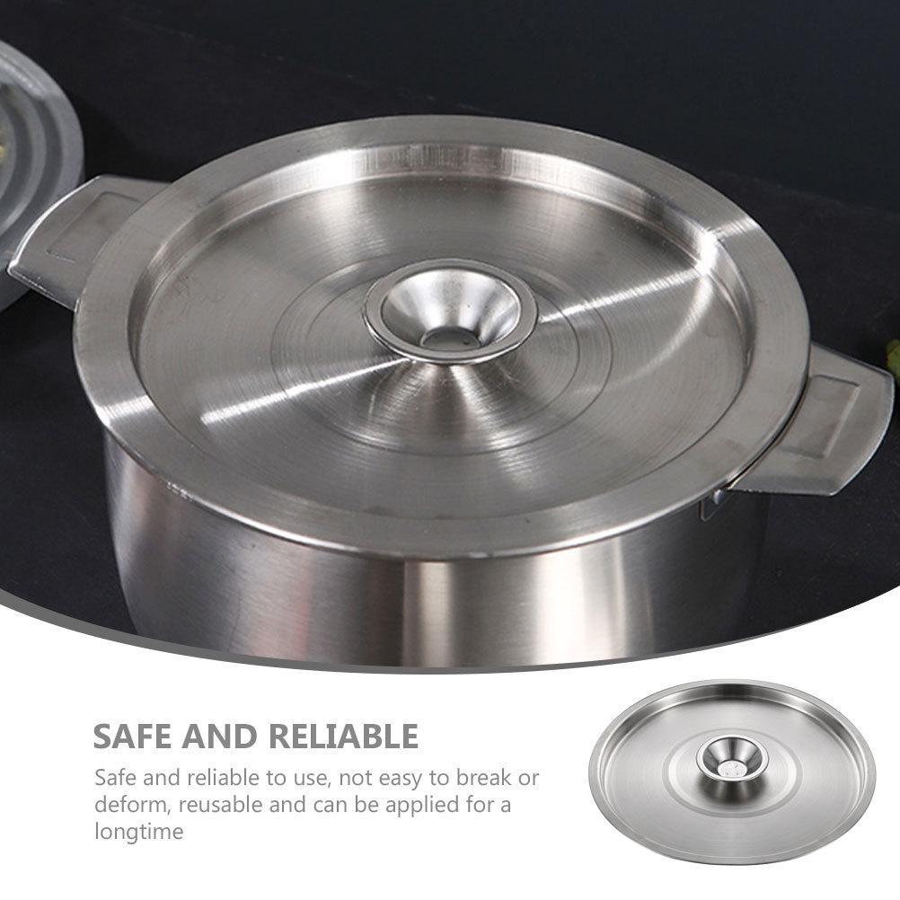 1pc Stainless Steel Pot Lid Universal Fit For Seasoning Pots Jars Bowls Dust-Proof Reusable Metal Lid Kitchen Cookware Grease