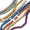 70-165Pcs Natural Stone Gold Sliver Multicolor Round Hematite Loose Spacer Beads For Earring Necklace Bracelet DIY Jewelry Making Accessories