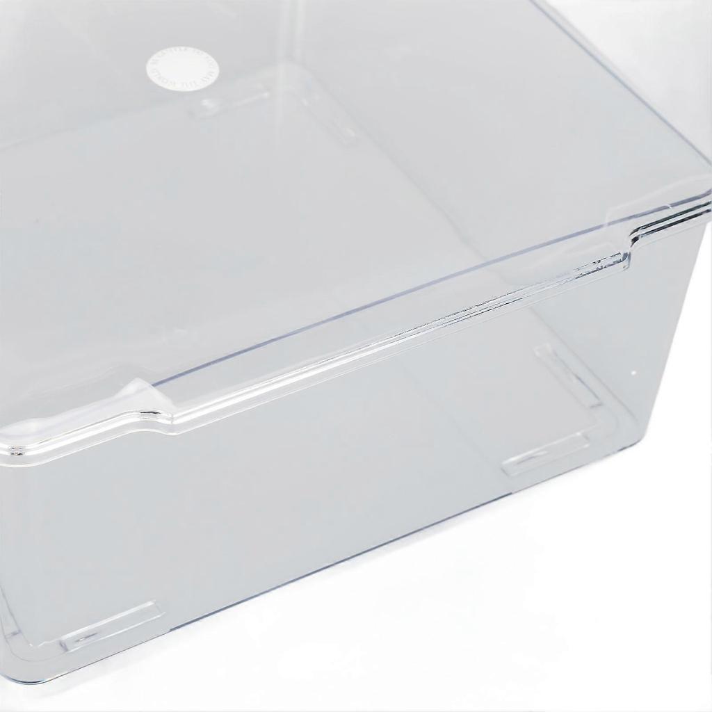 Kosmetik-Aufbewahrungs-Organizer-Box Behälter mit Klappdeckel Staubdicht Große Kapazität Platzsparend Transparente Kunststoffbox Transparent