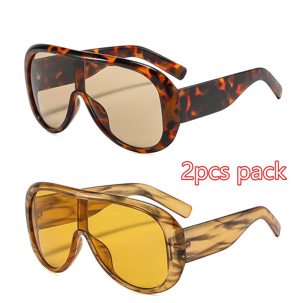 2026 Oversized One-Piece Aviator Sunglasses for Women Integrated Lens Sun Glasses Unisex Retro Shades UV400 Protection Eyewear