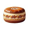 Boho Pattern Ottoman Pouf Fillable Design Large Opening Storage Ottoman PU Leather Water Resistant Footstool Cover Living Room