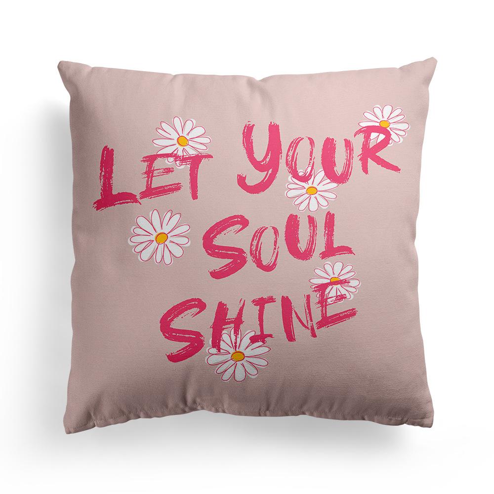 Floral Print Pillowcase, Home Peach Skin Velvet Material Sofa, Car Office Bedside Pillow and Cushion Cover