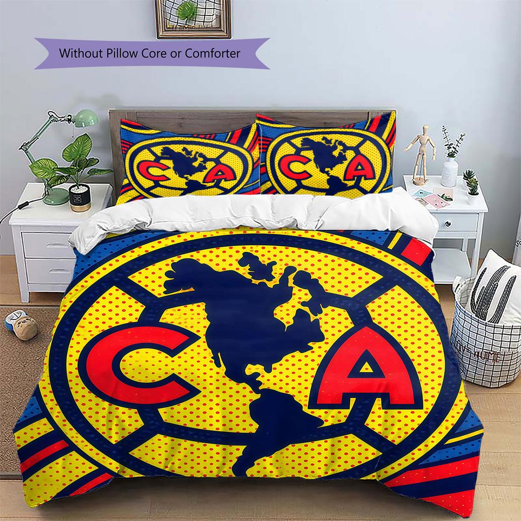 Club America Pattern Bedding,Quilt Set Quilt Cover Pillowcase Home Birthday Gift(1 * Duvet Cover + 2 * Pillowcase, Without Core)