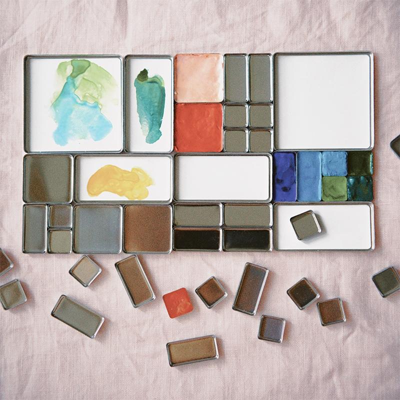 Magnetic Aluminum Palette Watercolor Box Packaging Grid 0.5ml/1ml/2ml For Travel Box Professional Paint Art Supplies