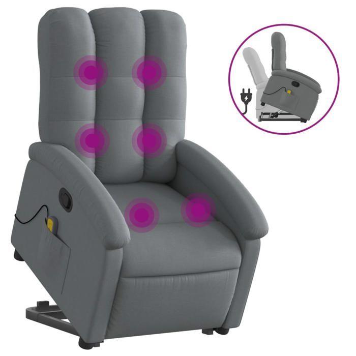 VidaXL Fauteuil de Massage Inclinable, Chaise de Relaxation avec Dossier et Repose-pied Réglables, Siège de Salon, Moderne, 3204105