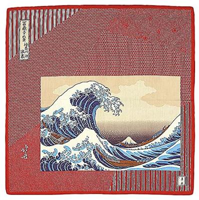 Japanese Kyoto Handkerchief Hokusai A Red Goods, Accessories, [Kyosai]