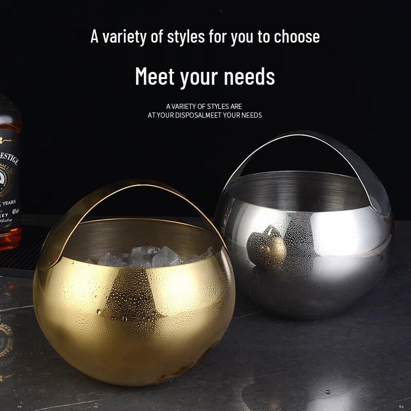 Stainless Steel Portable Insulated Ice Bucket
