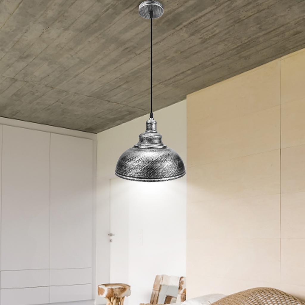 Modern Style Industrial Pot Cover Pendant Lamp for Dinning Room Study Ceiling Light Decorations30cm Diameter Silver