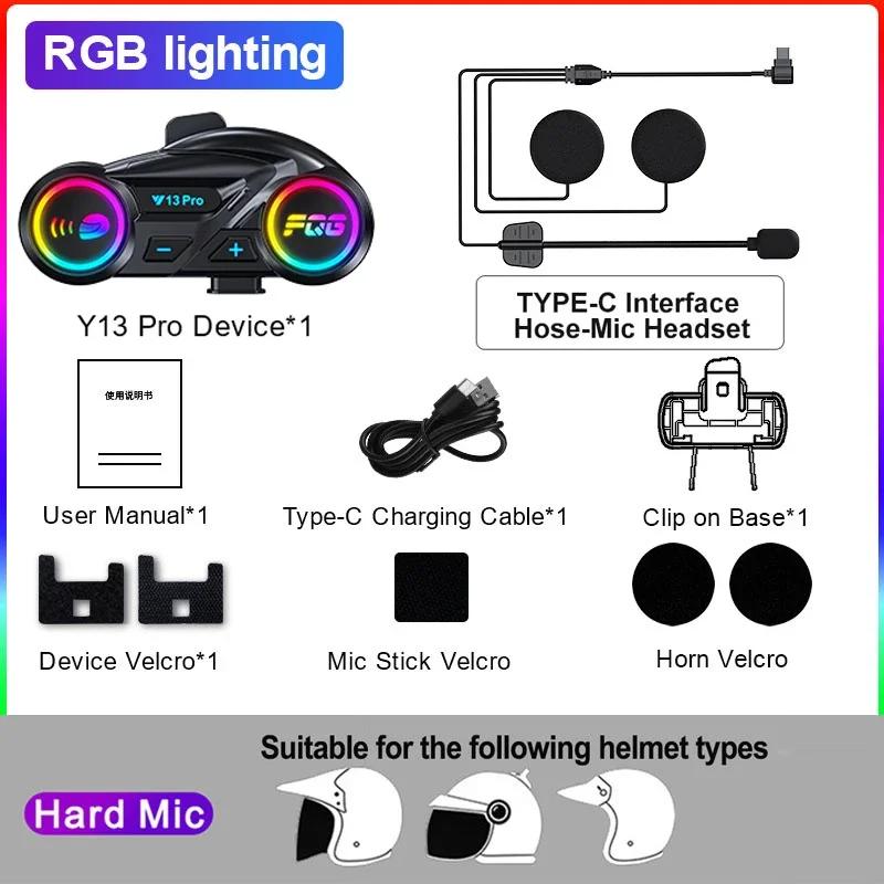 Kebidumei Motorcycle Intercom Helmet Bluetooth Headset Handsfree Communicator to 2 Riders Music Sharing Interphone with FM Radio