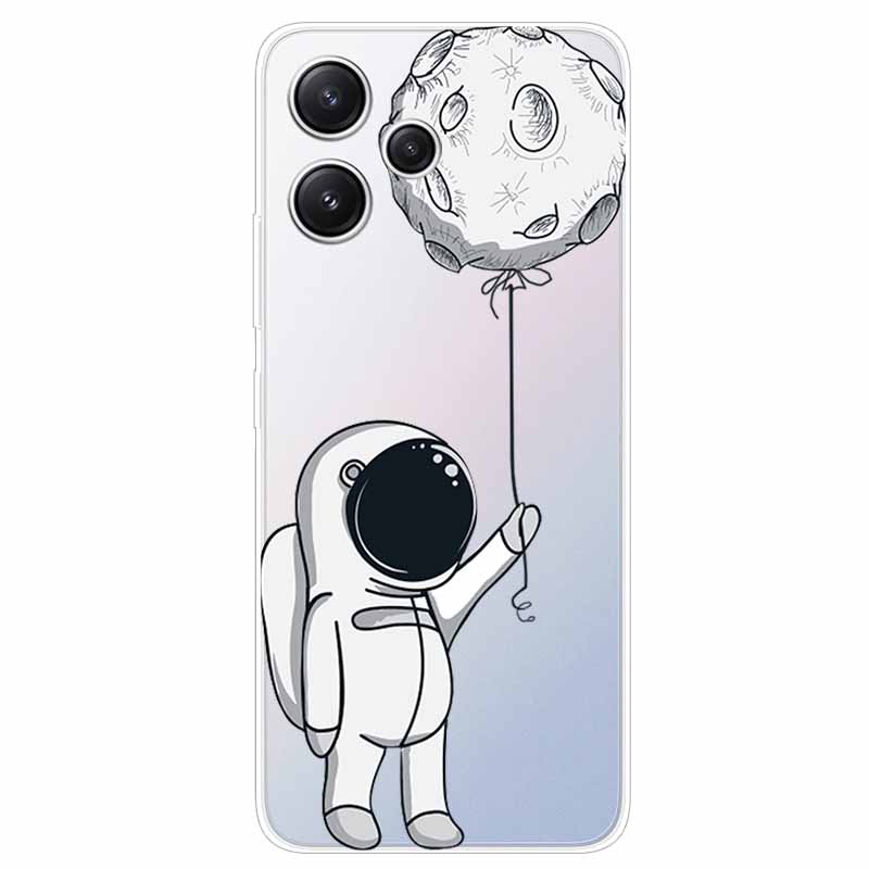 For Xiaomi Redmi 12 Case Flowers Clear TPU Silicon Funda Capa On for Redmi 12 4G / Redmi12 5G Soft Covers Transparent Coque Bags