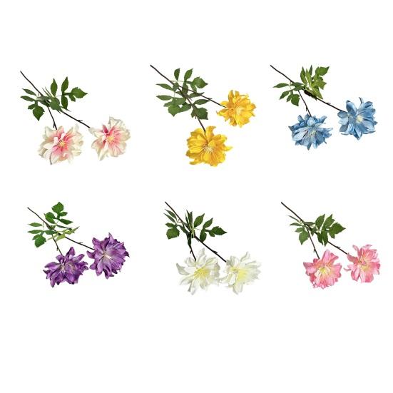 2 Köpfe Künstliche Dahlienblumen Realistisches Seiden-Dahlien-Strauß mit langem Stiel 28 Zoll Herbst-Blumenarrangement für DIY-Hochzeits-Tischdekoration Zuhause