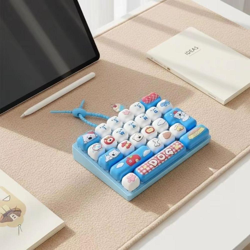 26 Key Decompression Button Toy Cute Design Keyboard Keychain Popular Pendant