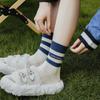 Autumn Women Sports Socks Stripe Fashion Harajuku Hip Hop Female Cotton Sock Unisex Skateboard Street Middle Tube Socks