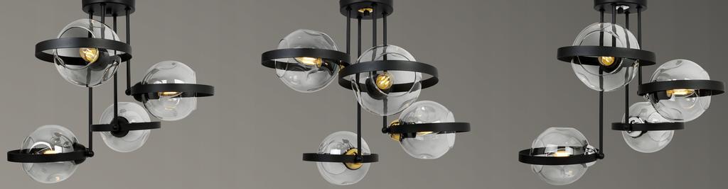 MODERNE GLAS-HÄNGELAMPE GRAPHIT-RING