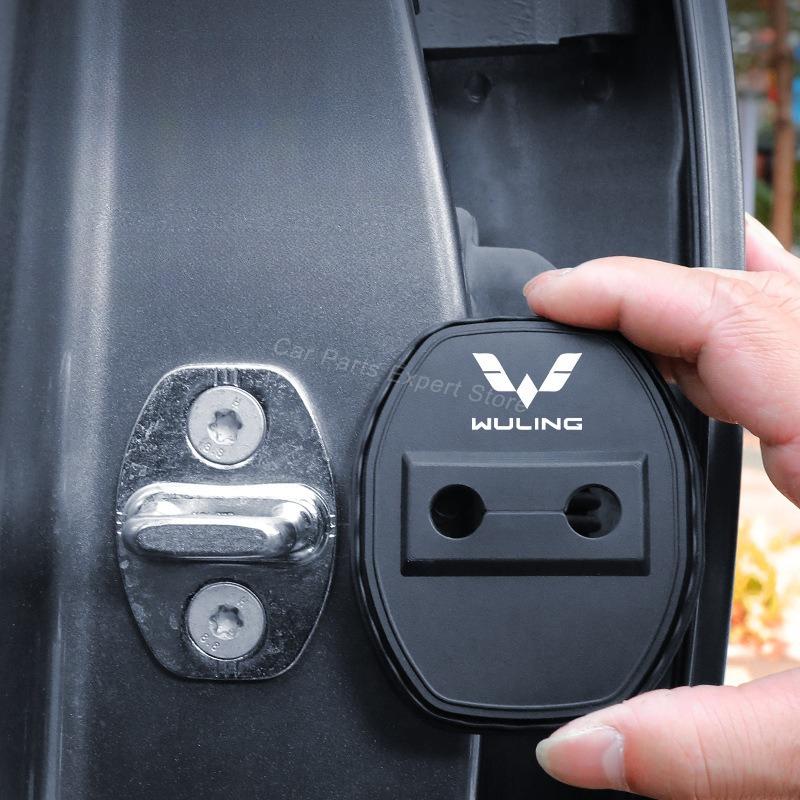 Door Lock Protective Pad Silicone Anti-Rust Shock Absorption Buffer Pad for Wuling Hongguang Starlight S Bingguo MINI Xingchi