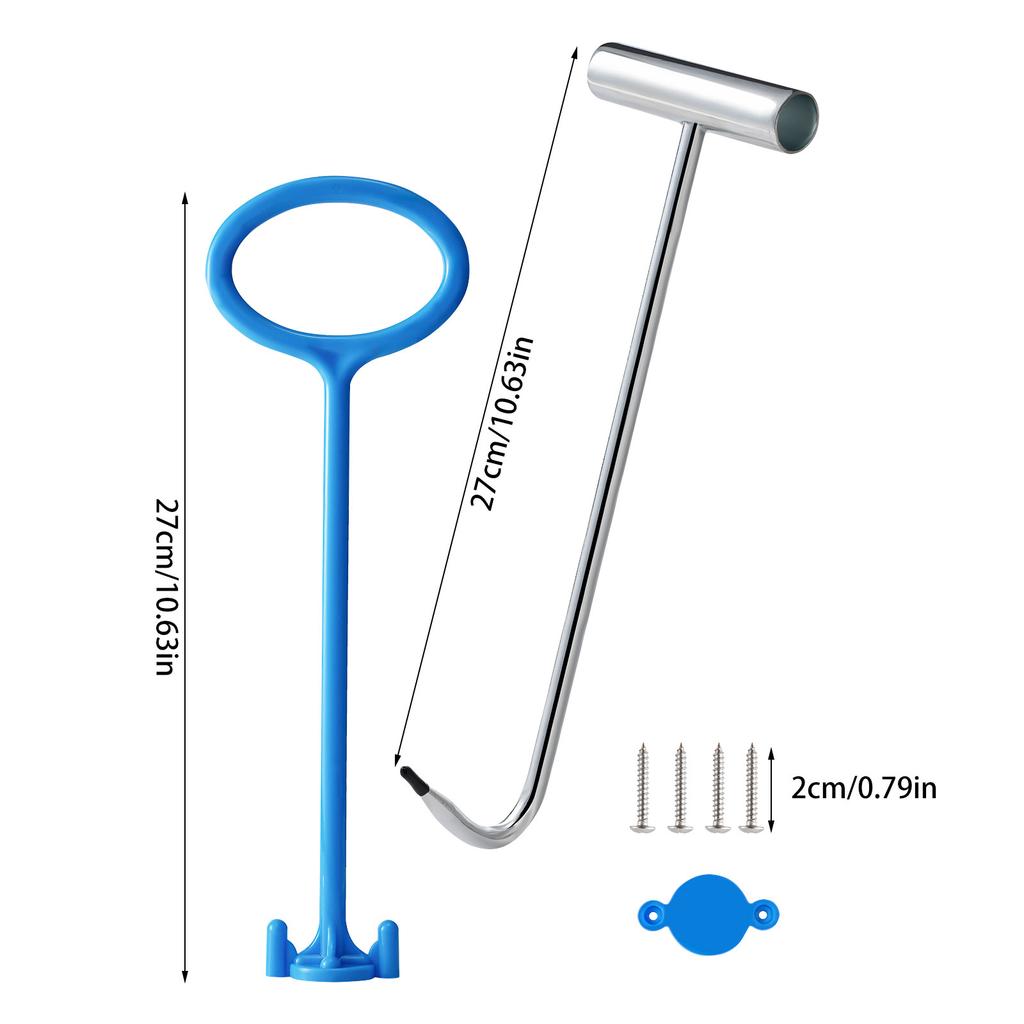 Skimmer Basket Handle,Skimmer Basket Handle Hook Universal Pool Skimmer Basket Handle Fit Inground Pool Skimmer Basket Durable