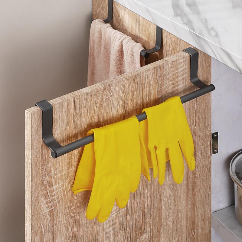 Handtuchstange aus Stahlmetalldraht über dem Schrank, Handtuchhalter, Aufbewahrungsorganisator, Badezimmertür-Handtuchhalter zum Aufhängen, stanzfreier Lappenaufhänger