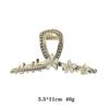 Elegant Large-sized Sweet Women's Hair Clip Diamonds Hollow Heart-shaped Pearl Design Korean-style Accessory for Up-dos