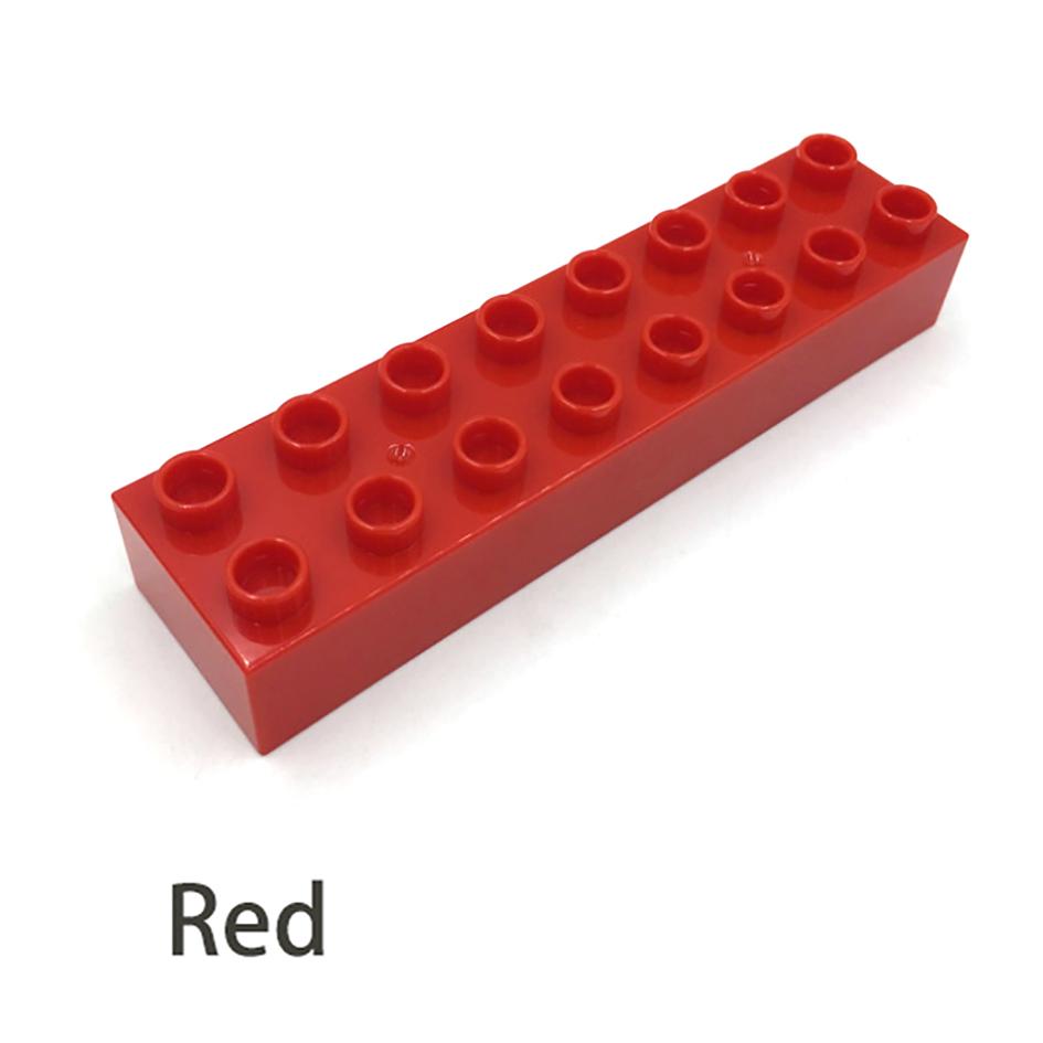 Big Size DIY Building Blocks Thick Figures Bricks 2X8Dot 4PCS Educational Creative Toys for Children Compatible With Brands