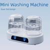 2 Modes Double Cup Washing Machine Transparent Tank Portable Sock Washer  Dormitory Use