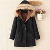 Cappotto di Cotone Slimming con Cappuccio in Eco-pelliccia Stile Europeo & Americano Autunno/Inverno 2025