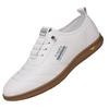 Casual men's shoes 2025 autumn new lace-up-free white shoes men's trend fashion soft leather driving shoes men