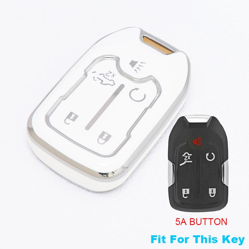 5/6 Button Shell Fob Cover Holder For GMC Sierra Acadia Terrain Yukon for Chevrolet Silverado Suburban Tahoe  Car Key Case Smart