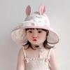 Bunny Ears Children's Sun Hat Polyester Cartoon Print Cute UV Sun Hat Empty Top UV Protection Sun Protector Hats