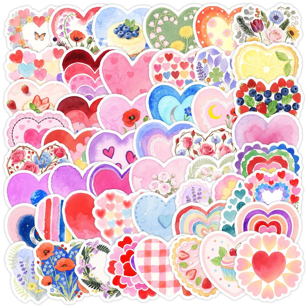 Valentine's Day Heart Graffiti Stickers: 50/100 Waterproof Decorative Stickers for Water Bottles & Computers
