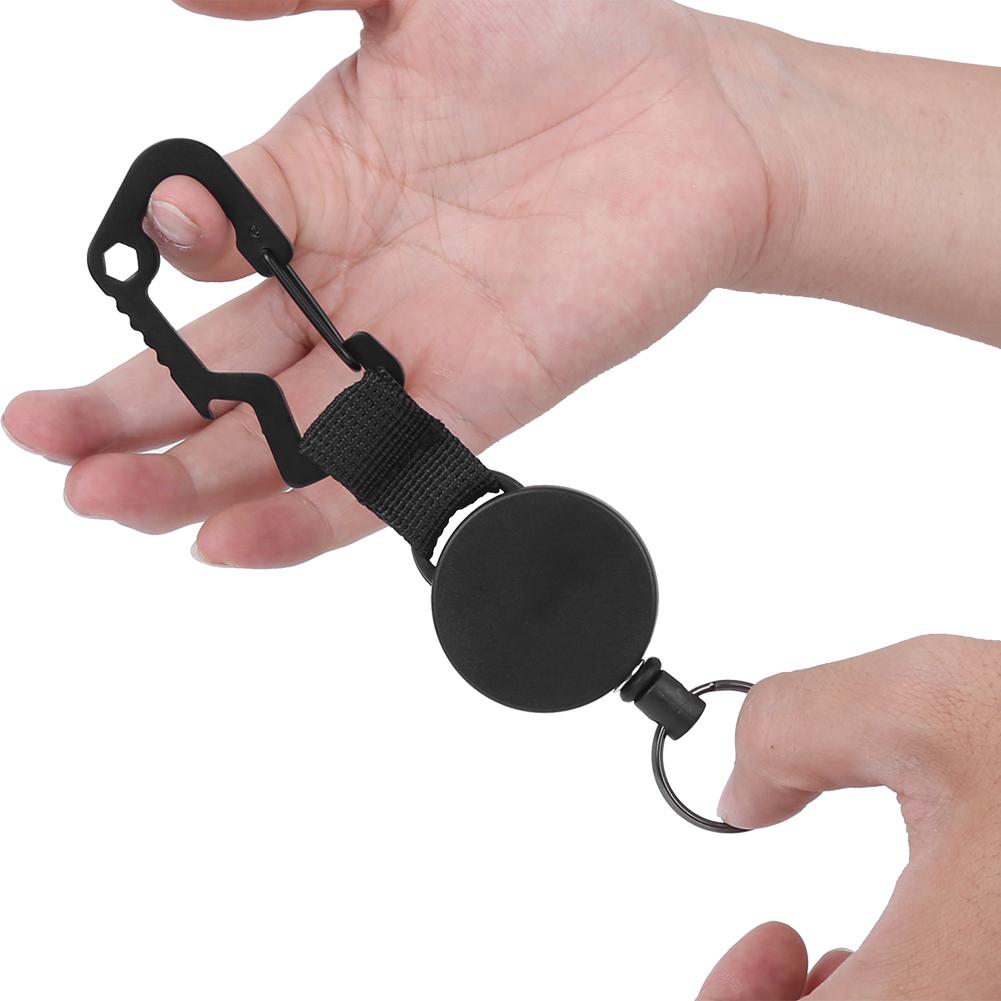 Retractable Key Chain Stainless Steel Wire Fishing Antilost High Elasticity Webbing