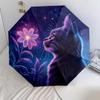 0106 Glowing Animals  Pattern, Automatic Folding Umbrella, Portable and Foldable Design, 8 Ribs, a Christmas or Birthday Gift.