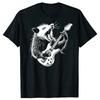 Possum Playing Electric Guitar Animal Music T Shirts Summer Raccoon Rat Cotton Streetwear Birthday Gifts T-shirt Men