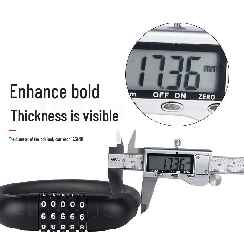 Cycling Gear Steel Anti-Theft Lock: Five-Digit Combination for Bikes & Motorcycles
